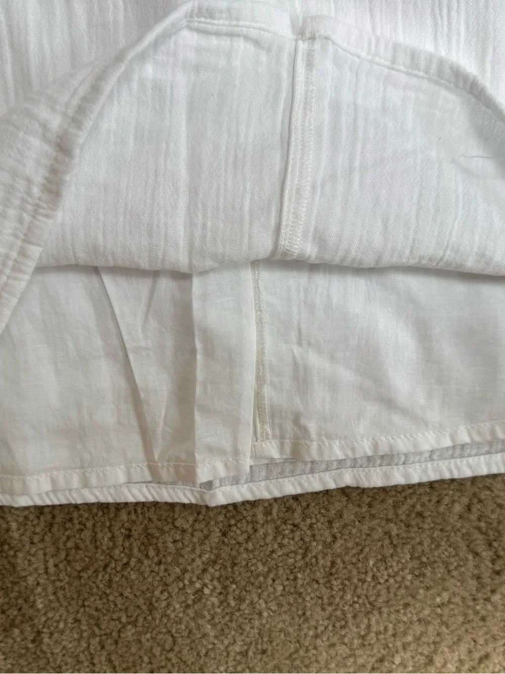 GAP Kids Sz 6/7 Cream Ruffle-Trim Cotton Top